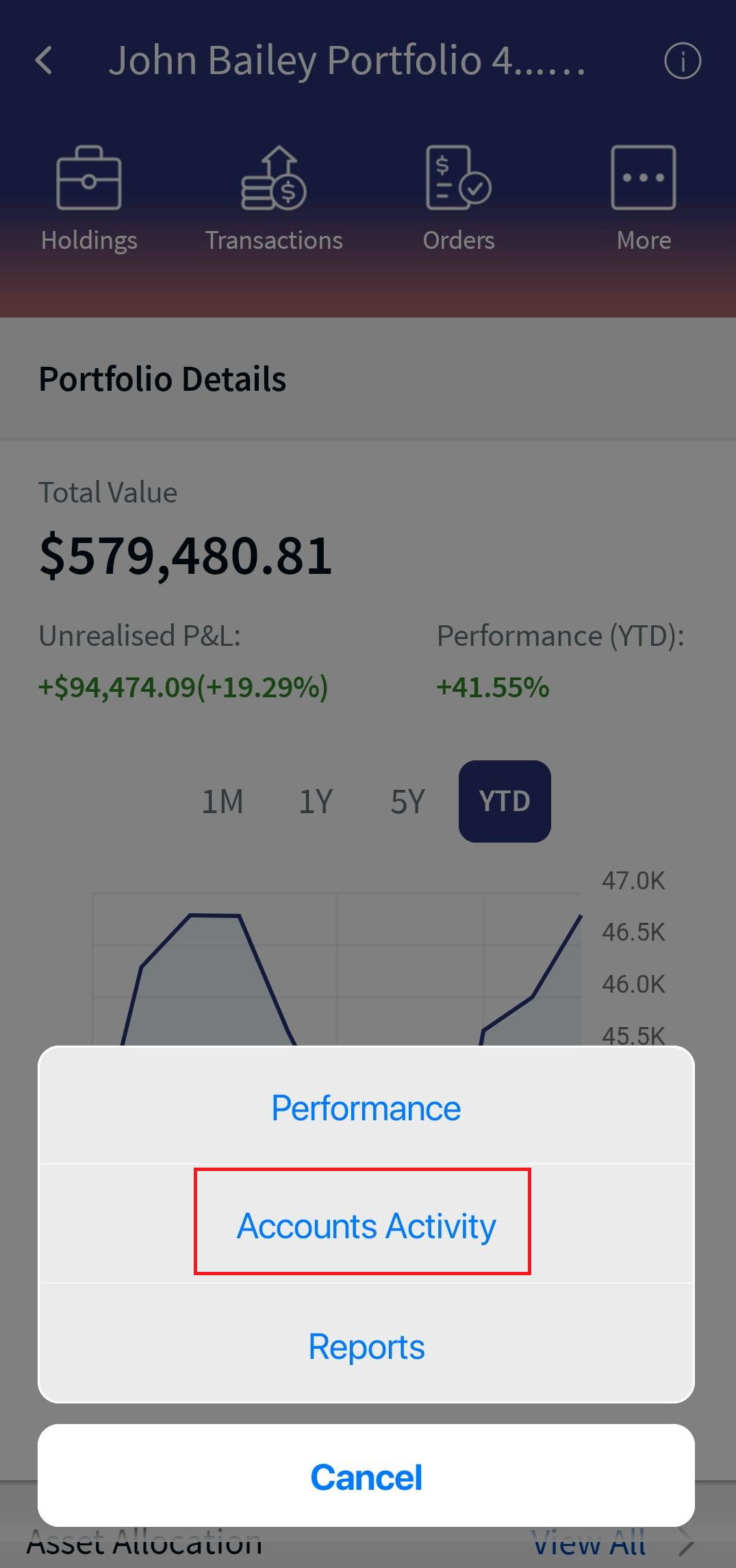 Account Activity